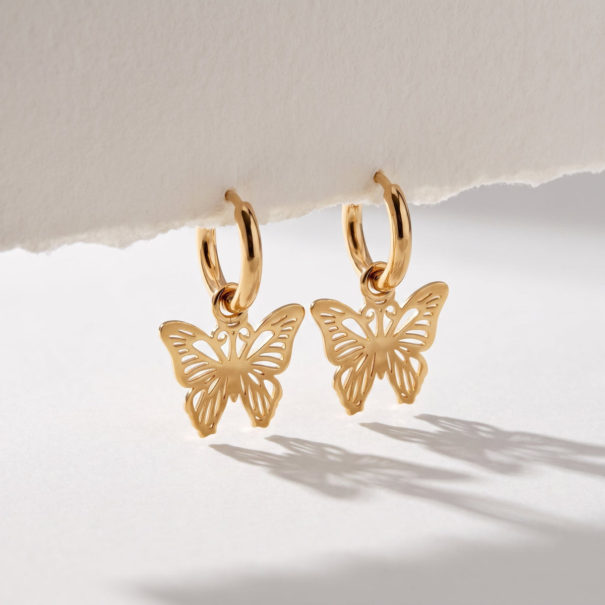 Palmonas Sylvia Butterfly Hoop Drop Earrings