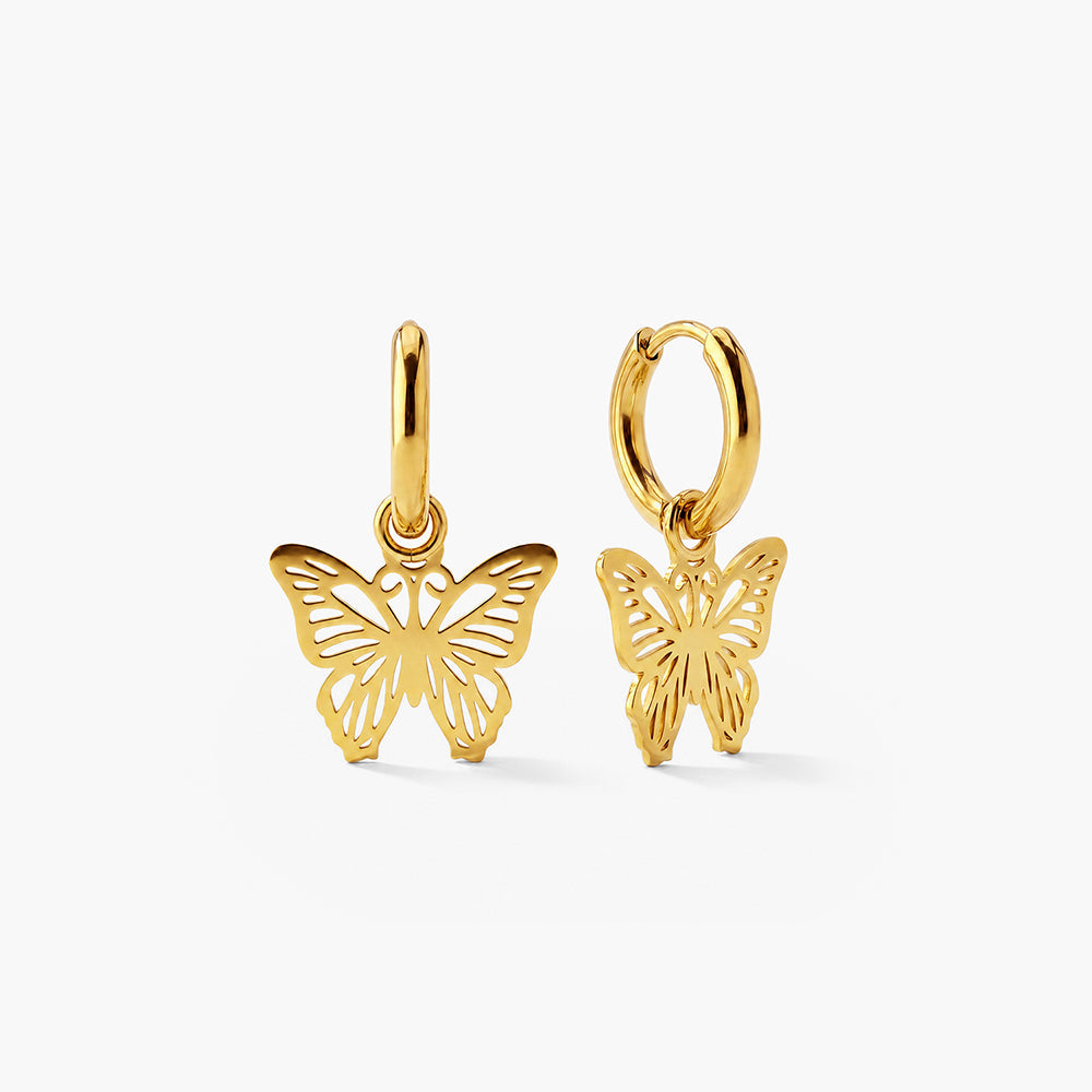 Palmonas Sylvia Butterfly Hoop Drop Earrings