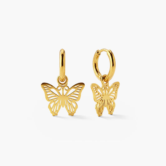 Palmonas Sylvia Butterfly Hoop Drop Earrings