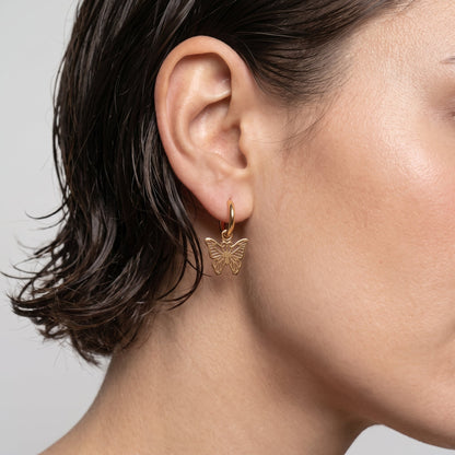 Palmonas Sylvia Butterfly Hoop Drop Earrings