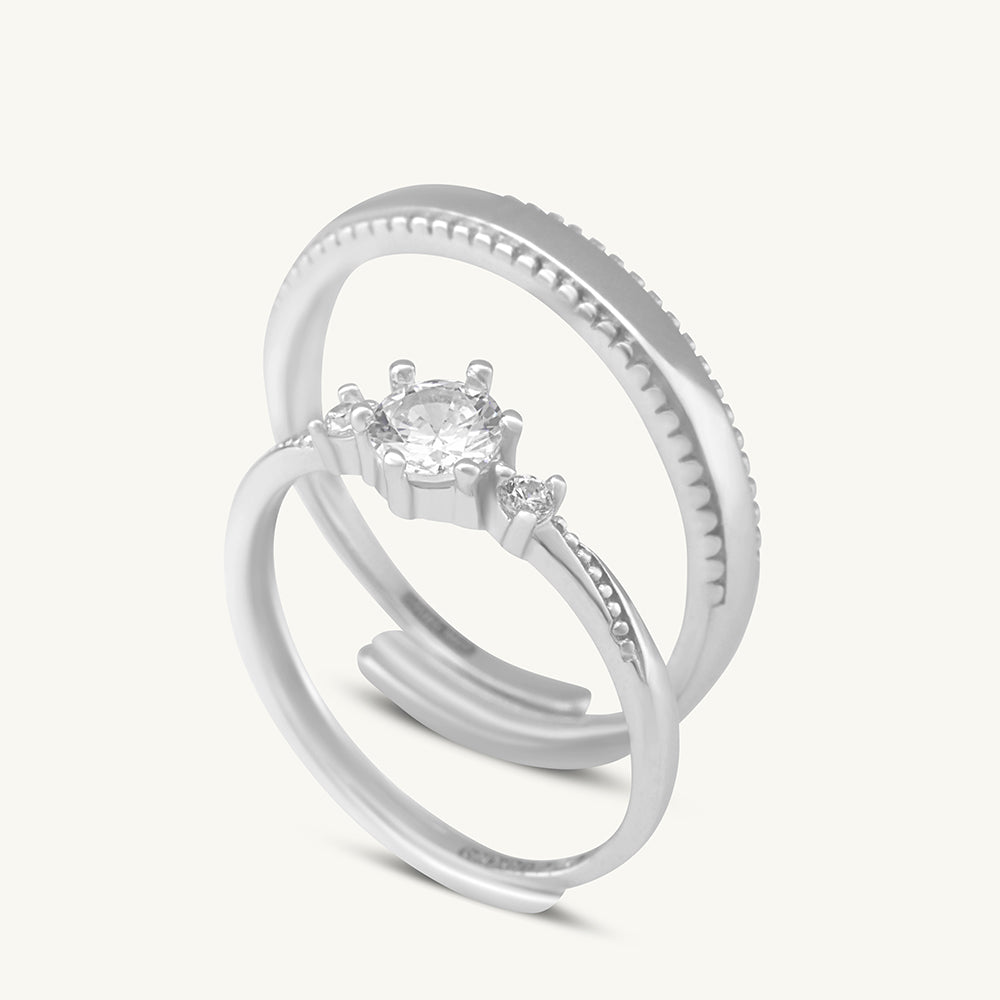 Palmonas Elegante Solitaire Couple Rings 925 Silver – PUSHMYCART