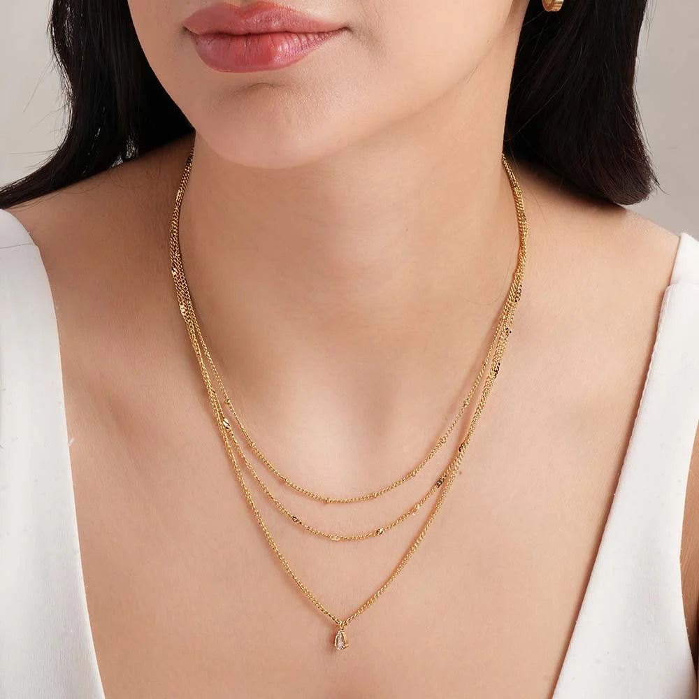 Palmonas Dainty Layered Gold Necklace