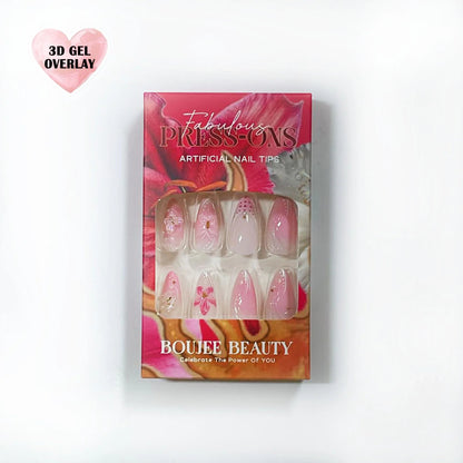 Boujee Beauty Press On Nails Butterfly 3D with intricate butterfly designs and sparkling overlays on fingertips. - Image 4
