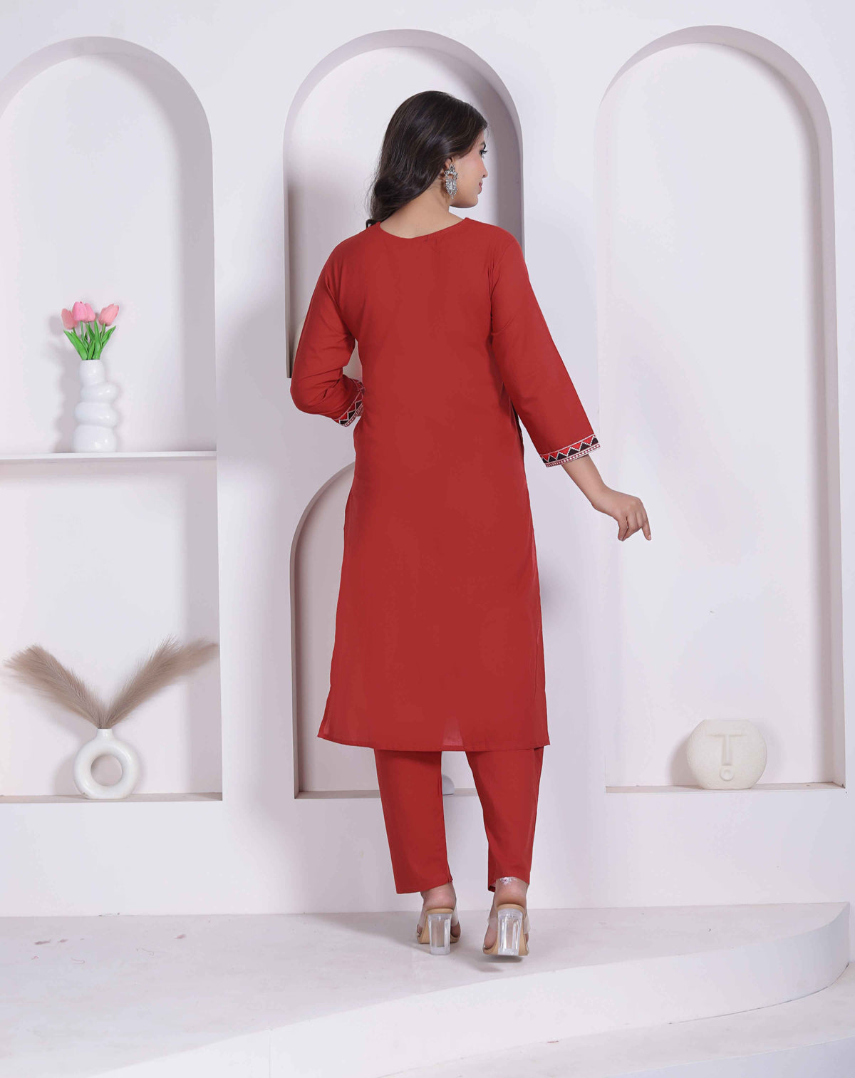 Miravan Womens Brown Straight Kurta Set - view 5
