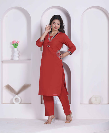 Miravan Womens Brown Straight Kurta Set - view 8