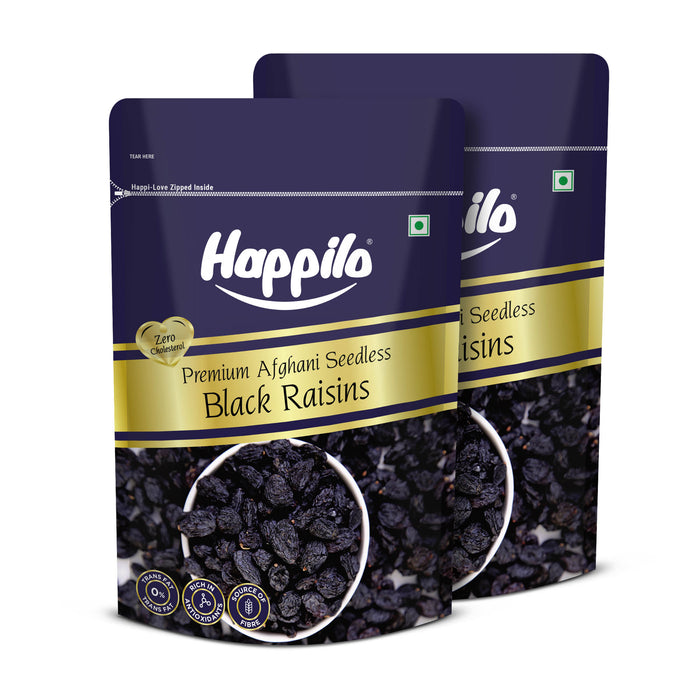Happilo Premium Seedless Afghani Black Raisins - PUSHMYCART