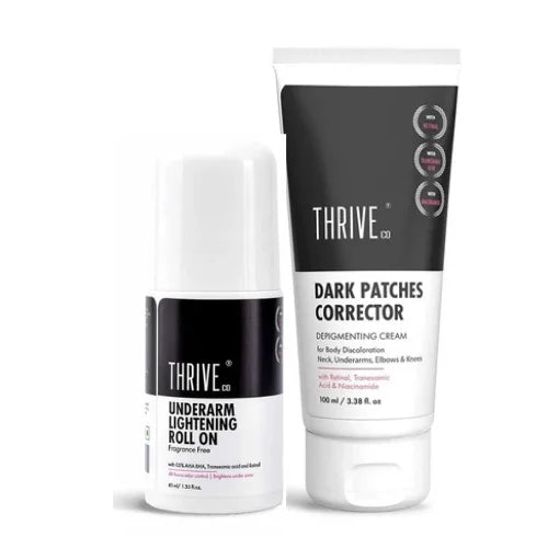 Thriveco Dark Patches Corrector 100ml underarm lightening roll-on bottle with brand logo.
