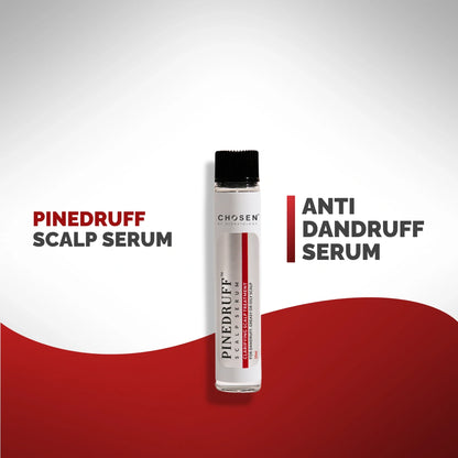 Chosen Pinedruff Scalp Serum bottle with dropper, showcasing its premium packaging and clear liquid. - Image 3