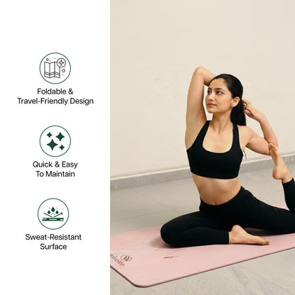 Foldable Rubber Yoga Mat 2MM - Solid Colors