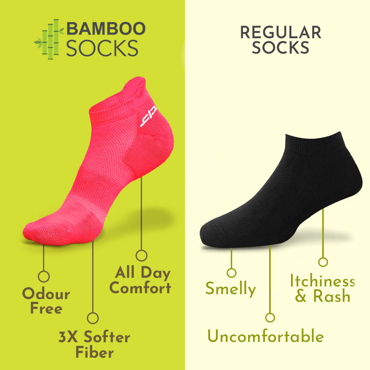 Heelium Bamboo Women Ankle Socks - 2 Pairs