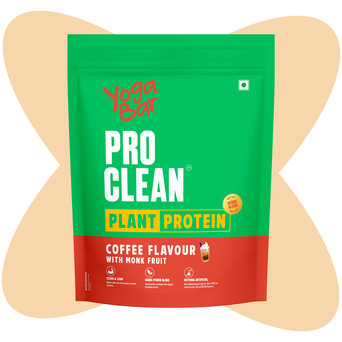 Yoga Bar ProClean Plant Protein with Monk Fruit (Coffee) 500g