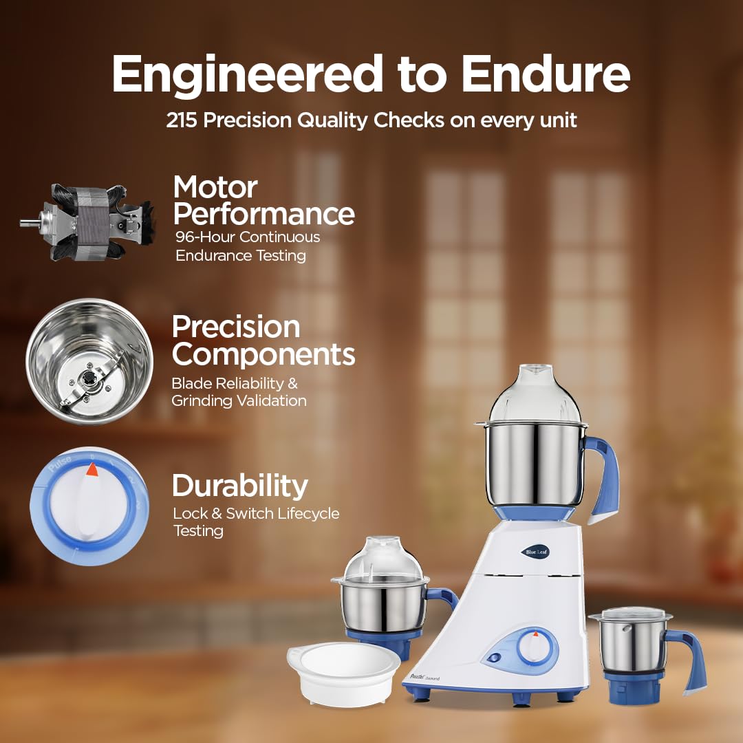 Preethi Blue Leaf Diamond Mixer Grinder and Electric Citrus Juicer Combo