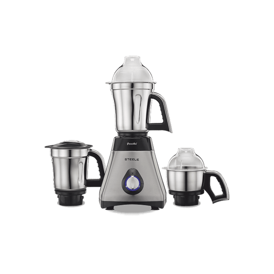 Preethi Steele 110V Mixer Grinder - 3 Jars - Silver/Black
