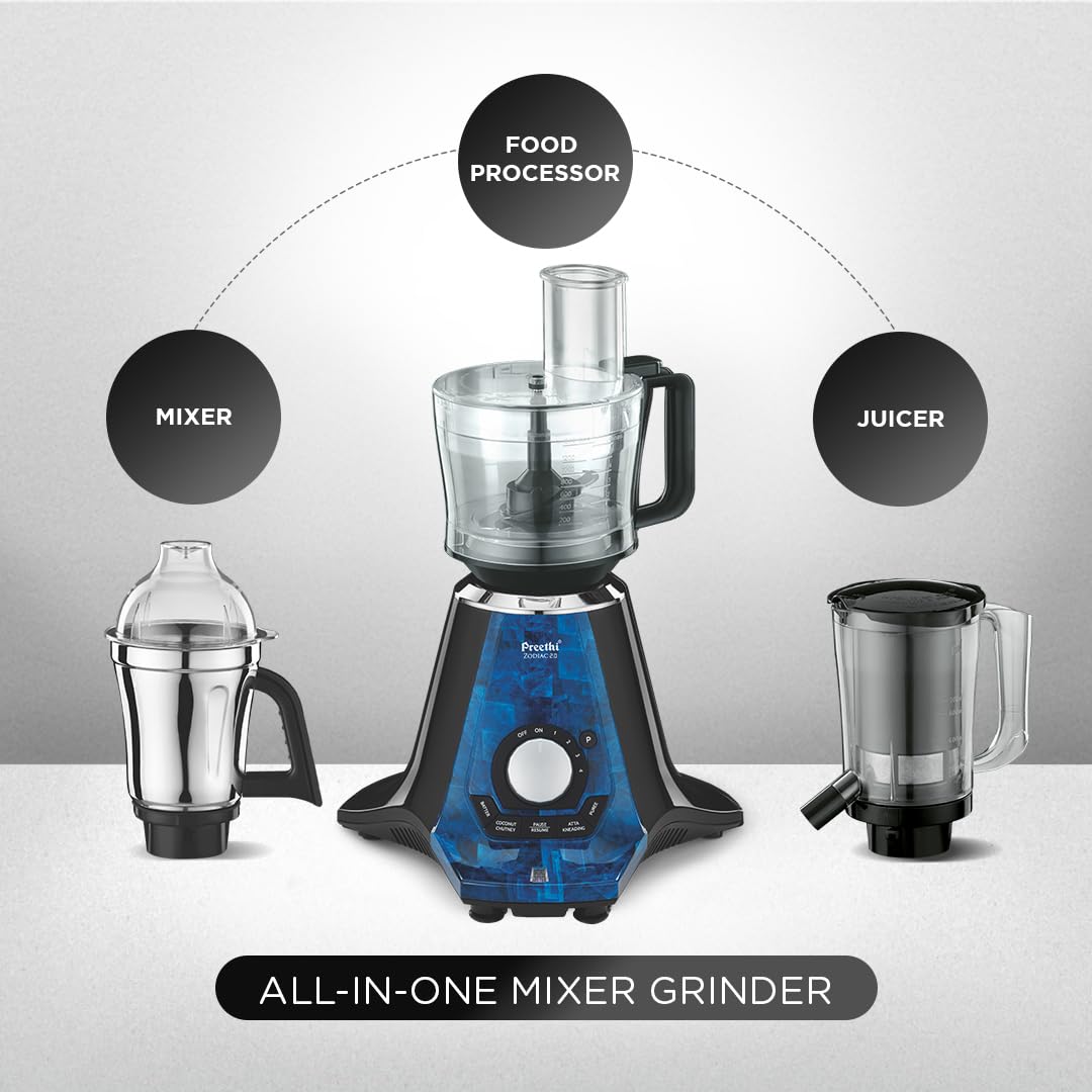 Preethi Zodiac 2.0 1000W Mixer Grinder - Master Chef + 3 Jar