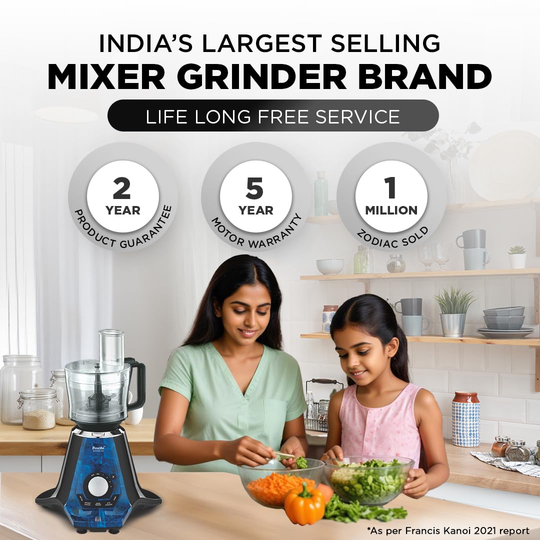 Preethi Zodiac 2.0 1000W Mixer Grinder - Master Chef + 3 Jar