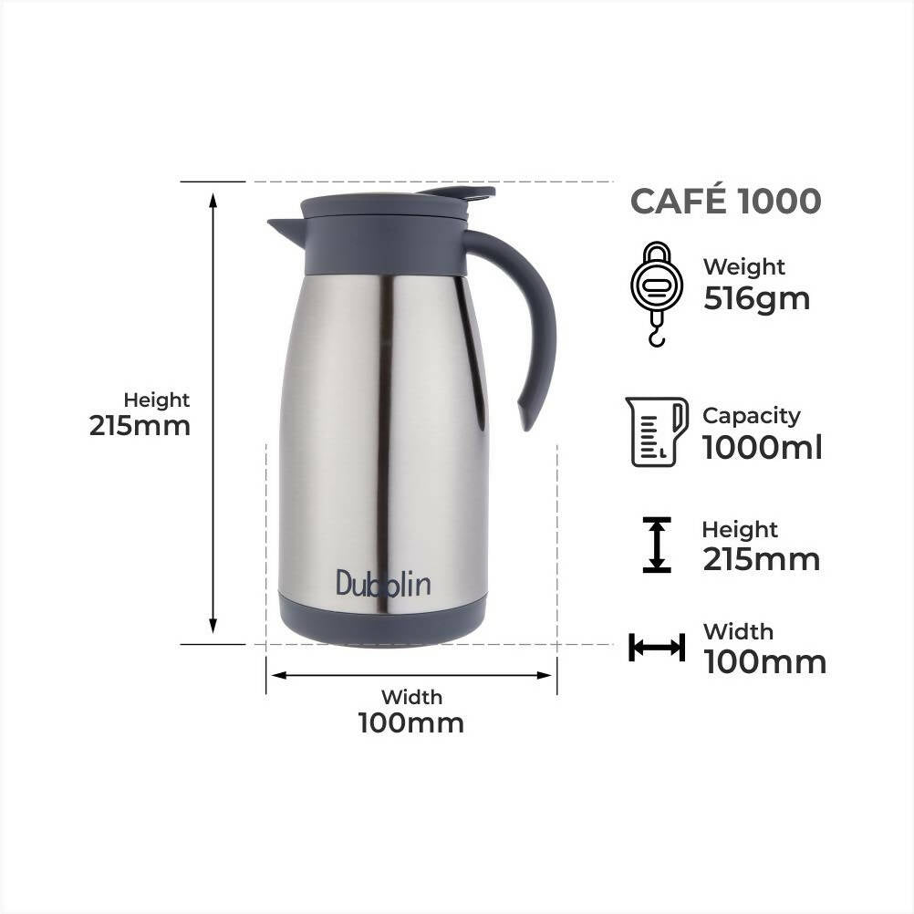 Dubblin Cafe Stainless Steel Double Wall Vacuum Insulated Thermos Flask
