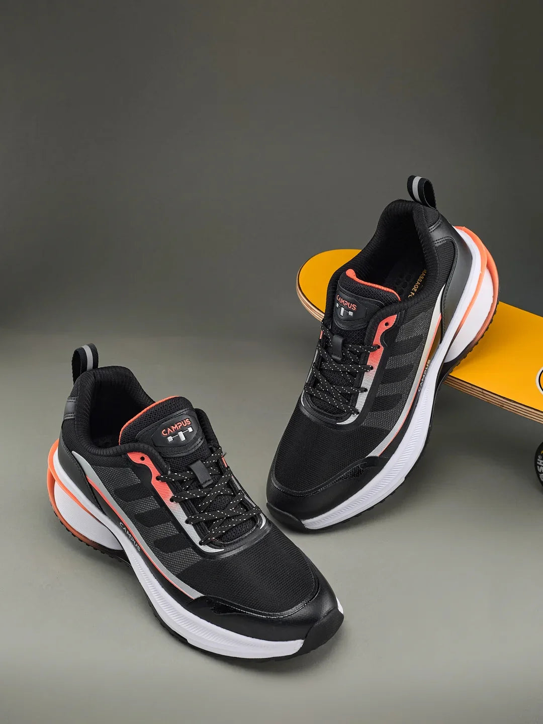 Campus RUSTIK Black Mens Running Shoes
