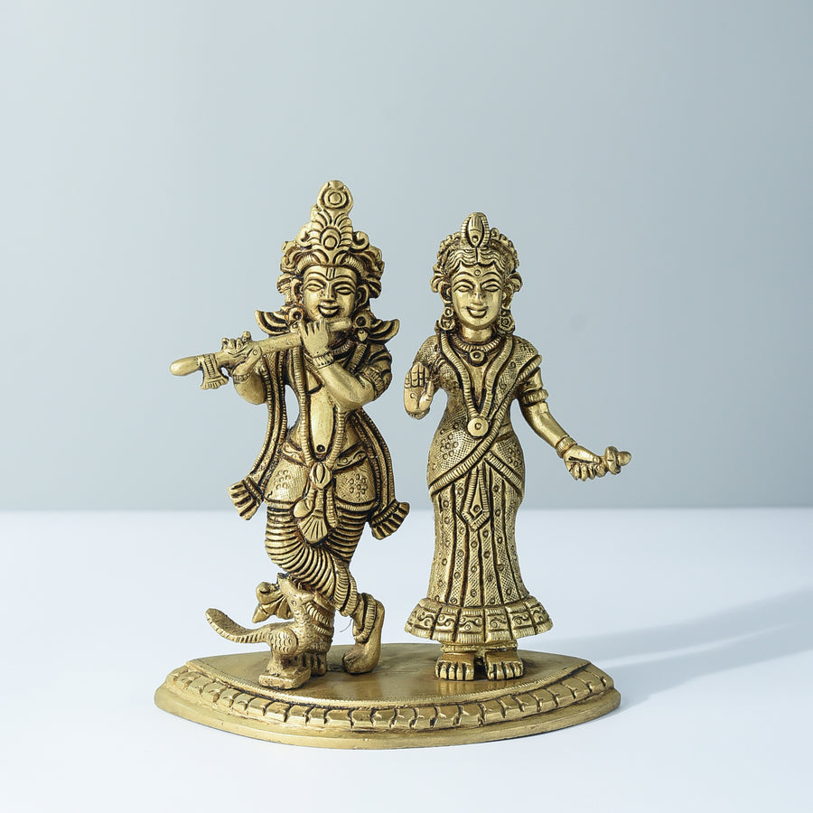 Samskara Home Radha Krishna Brass Idol