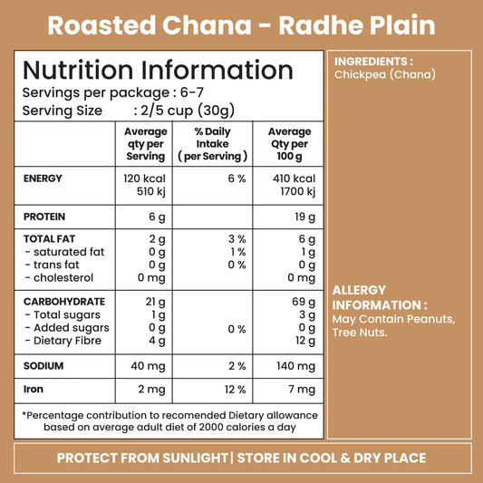 Jabsons Foods Radhe Plain Roasted Chana