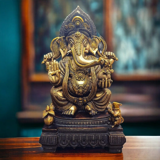 Tamas Brass Ganesh Statue - PUSHMYCART