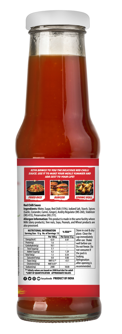 Keyafoods Keya Chinese Sauce Combo Red Chilli Sauce 200g Green Chilli Sauce 190g Dark Soya Sauce 210g Combo Pack 3