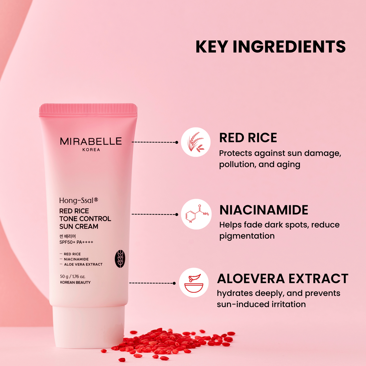Mirabelle Korea Red Rice Sun Cream SPF 50 PA
