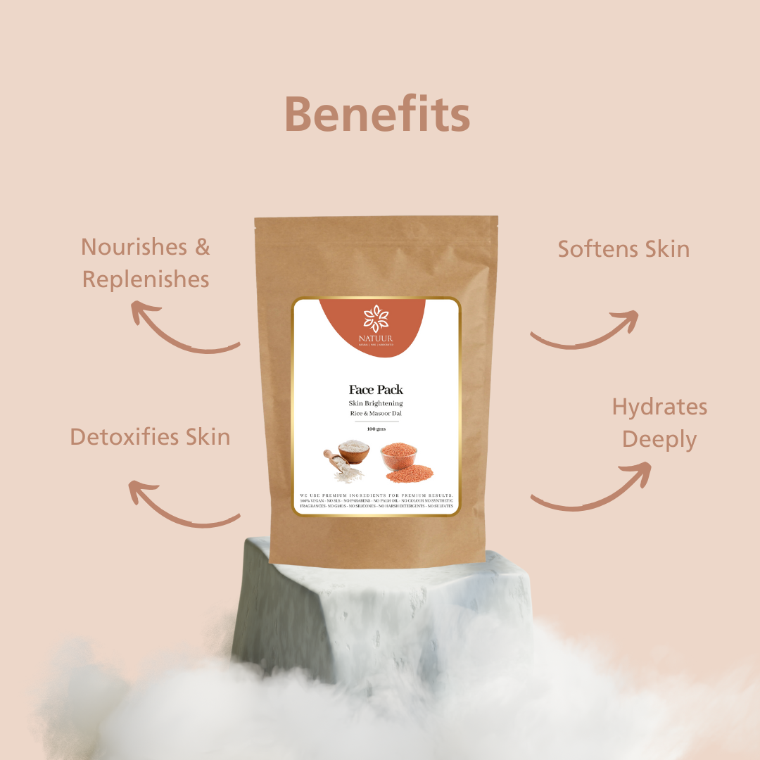 Natuur Face Pack Rice & Masoor Dal Skin Brightening 100gm