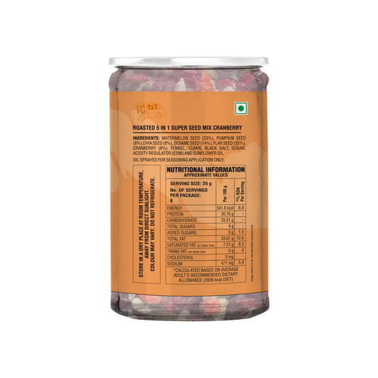 Sri Sri tattva roasted 5 in 1 super seeds mix canberry bottle - PUSHMYCART