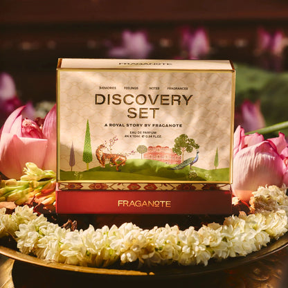 Assortment of Fraganote mini perfume vials from the 'A Royal Story' collection, showcasing diverse scents.