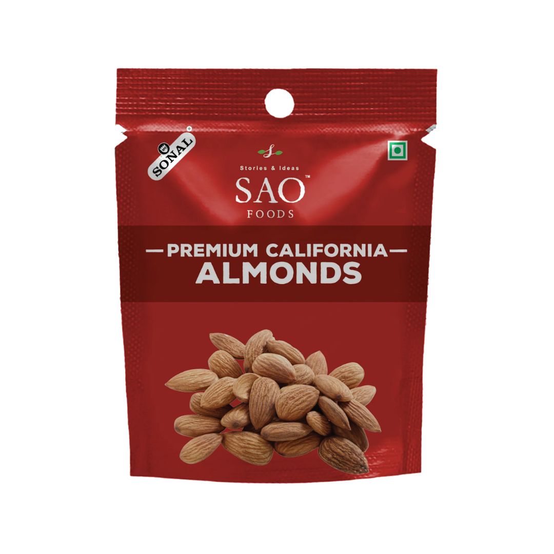 SAO Foods Unsalted Roasted Premium Almonds 110gm
