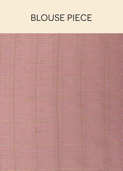 Mohey Rose Shadow Pink Saree with Floral Patterned Borders - view 6