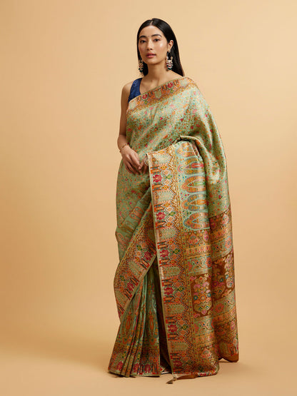 Mohey Sea Green Nouvea Patterned Saree - view 3