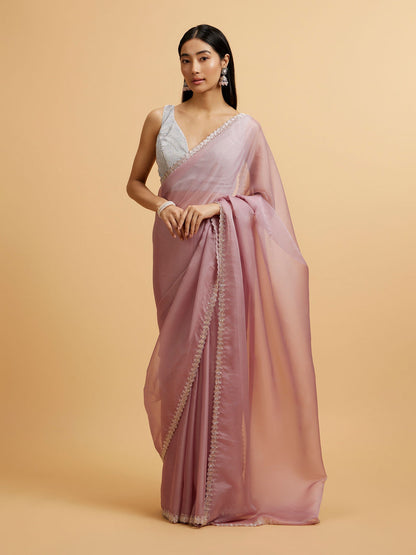 Mohey Light Purple Cutdana Work Saree