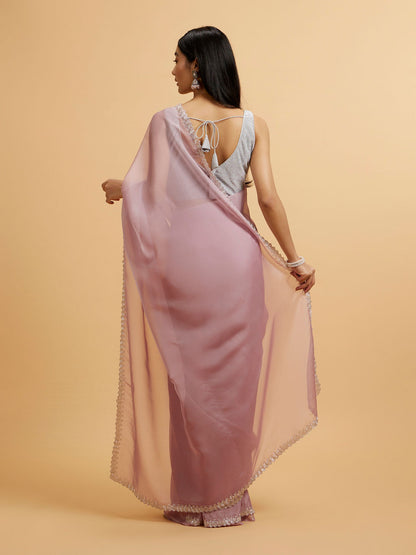 Mohey Light Purple Cutdana Work Saree - view 5