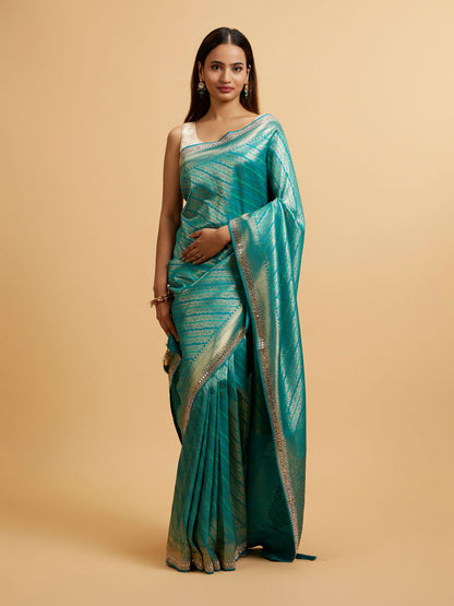 Mohey Rama Green Bel Patterned Saree