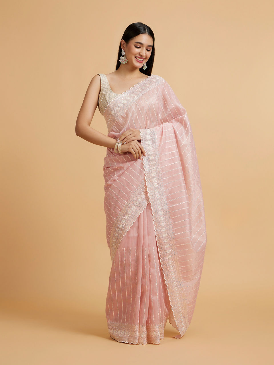 Mohey Pink Elegance Saree