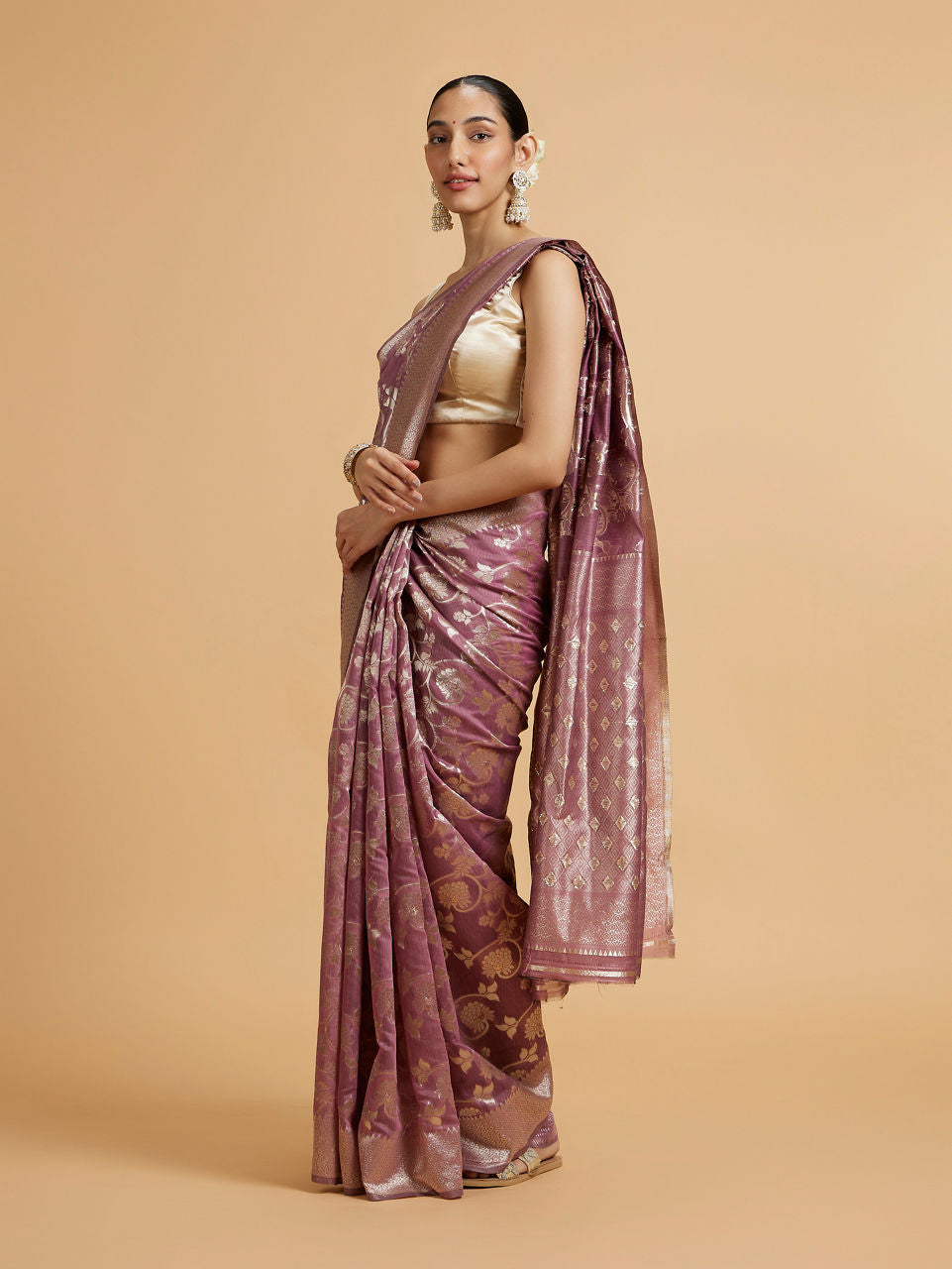 Mohey Purple Elegance Saree - view 3