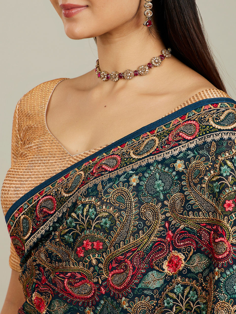 Mohey Azure Elegance Georgette Saree - view 4