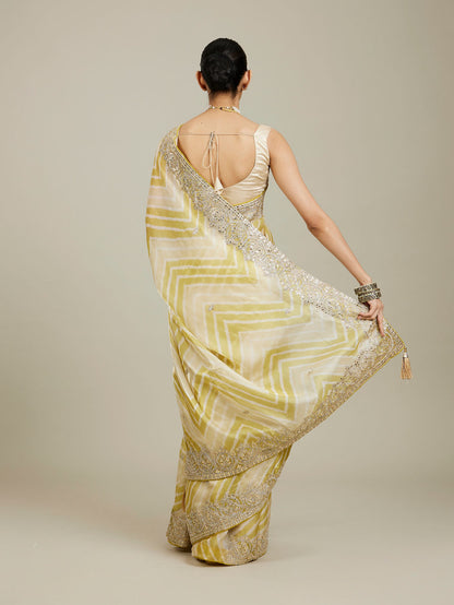 Mohey Emerald Elegance Organza Saree - view 5