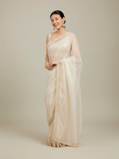Mohey Creamy Elegance Chiffon Saree - view 3