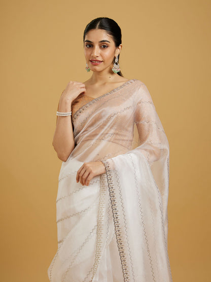 Mohey Ethereal White Elegance Saree - view 2