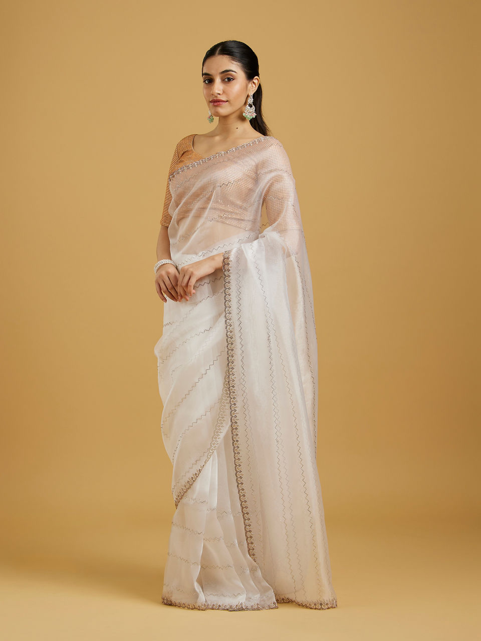 Mohey Ethereal White Elegance Saree - view 3