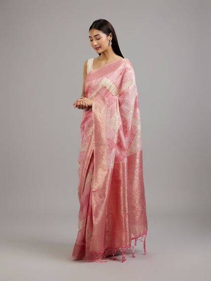 Mohey Vibrant Pink Elegance Saree - view 3