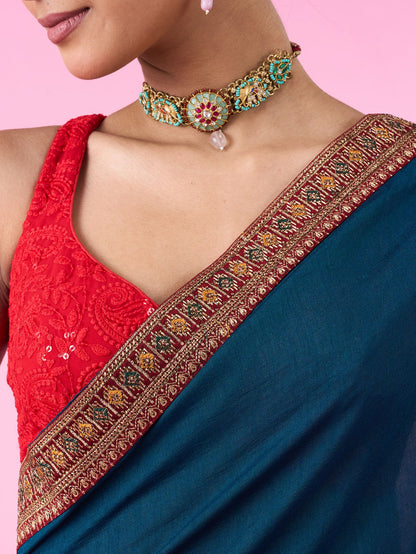 Mohey Blue Elegance Saree - view 4