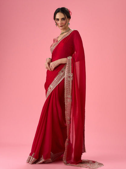 Mohey Ravishing Rani Pink Saree - view 3
