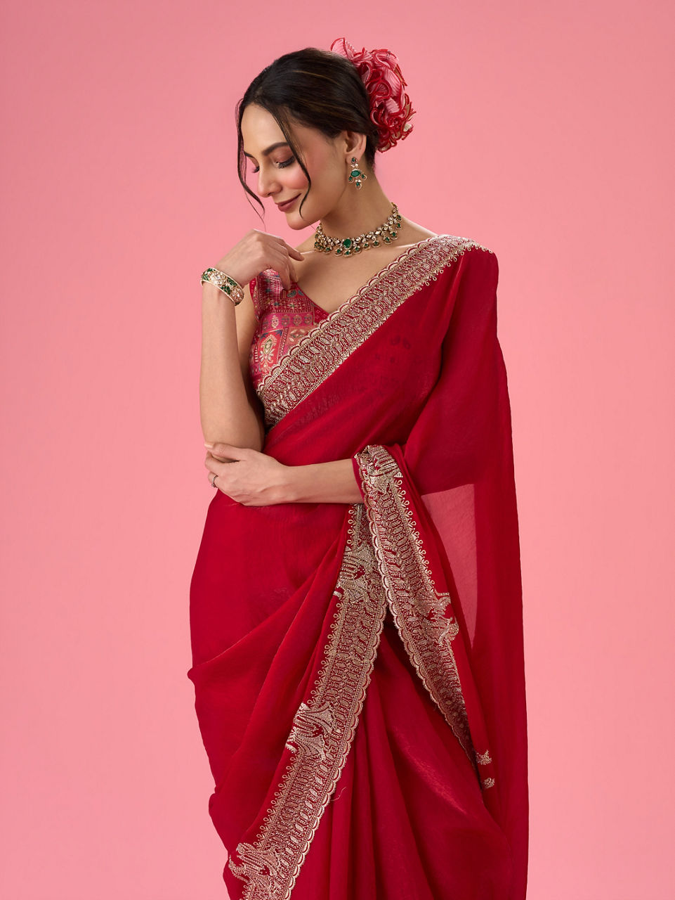 Mohey Ravishing Rani Pink Saree - view 2