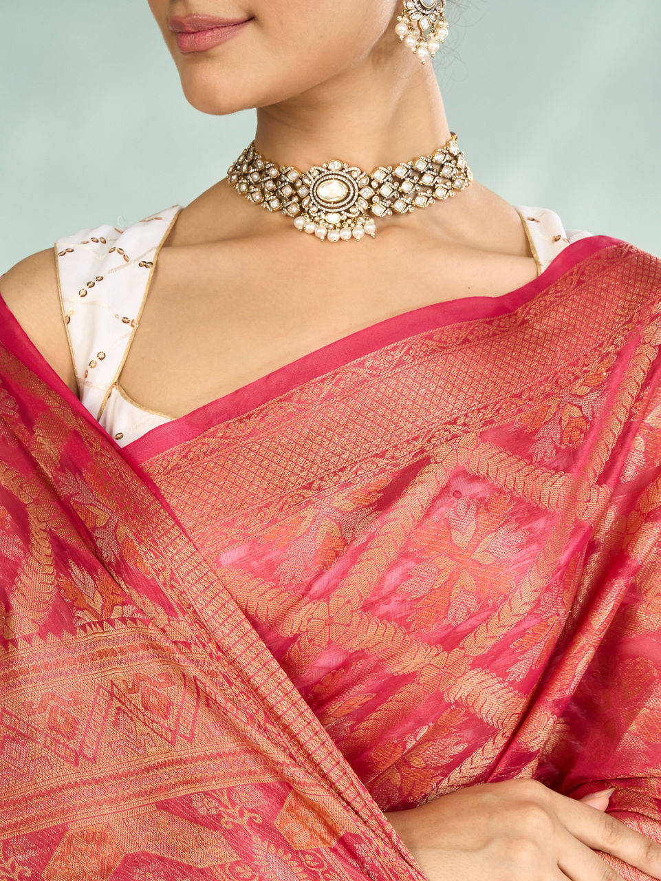 Mohey Royal Pink Elegance Saree - view 4