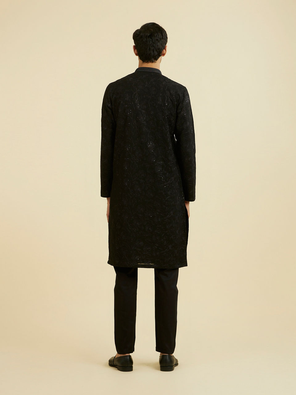 Manyavar Elegant Black Kurta Pajama - view 6