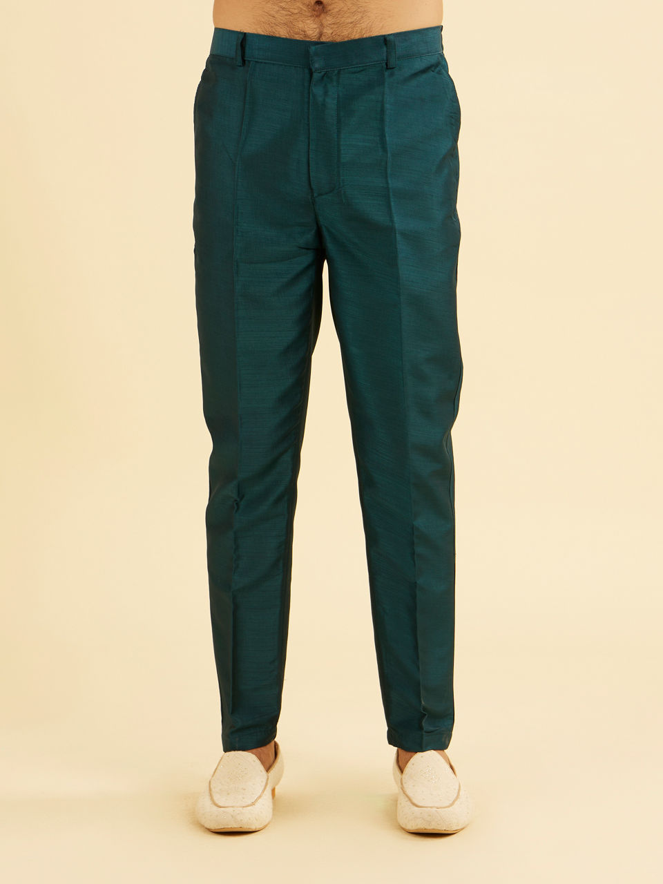Manyavar Elegant Teal Blue Kurta Jacket Set - view 6