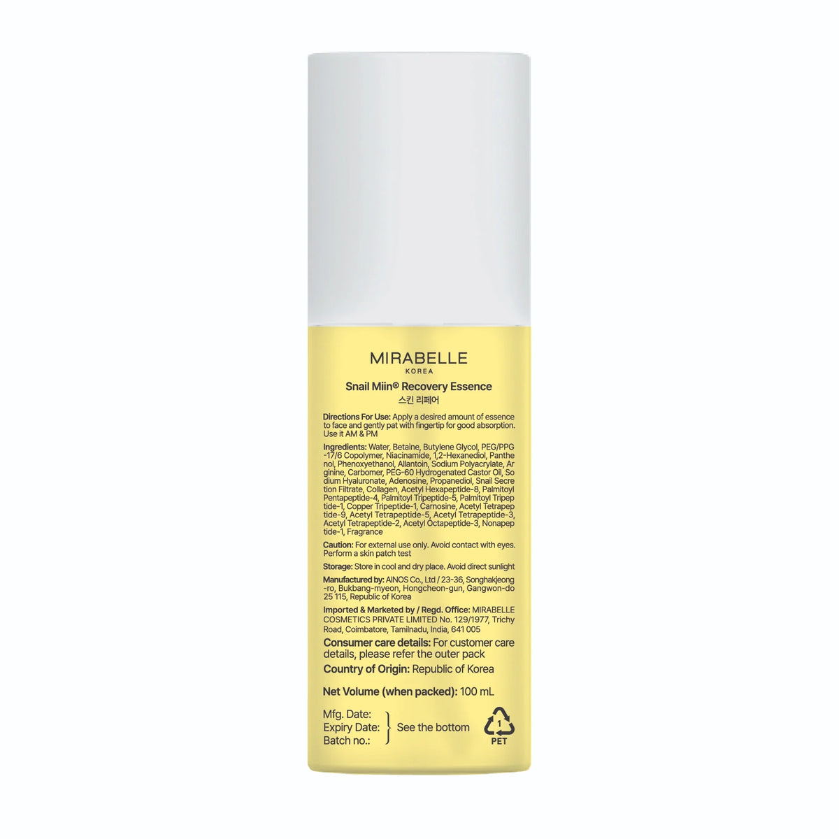Mirabelle Korea Snail Miin Recovery Essence